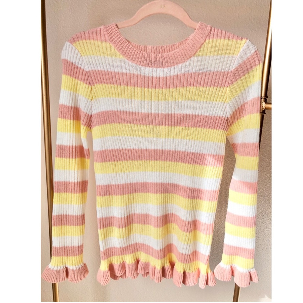 Striped Rachel Parcell Ruffle Sweater